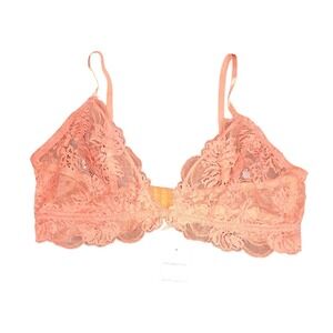 Free People Intimately Mimosa Flower Coral Lace Bralette Bra Top L